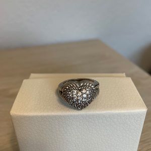 Judith Ripka heart CZ cable ring